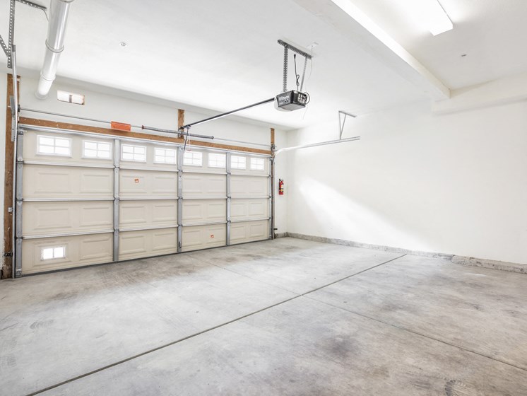 Parkside Villas interior view of spacious garage
